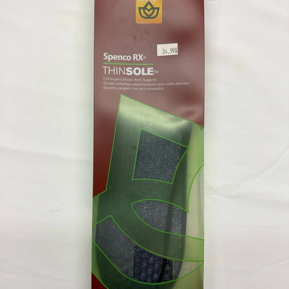 SpencoRX Thinsole Orthotic‎ Arch Supports Full-Length W(7-8) M(6-7)